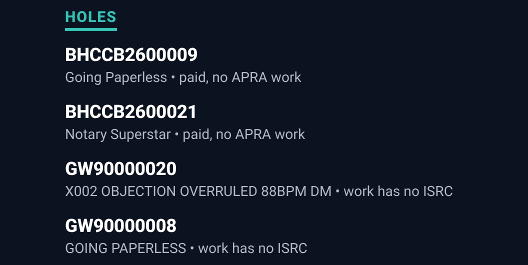 Register checks from the demo data